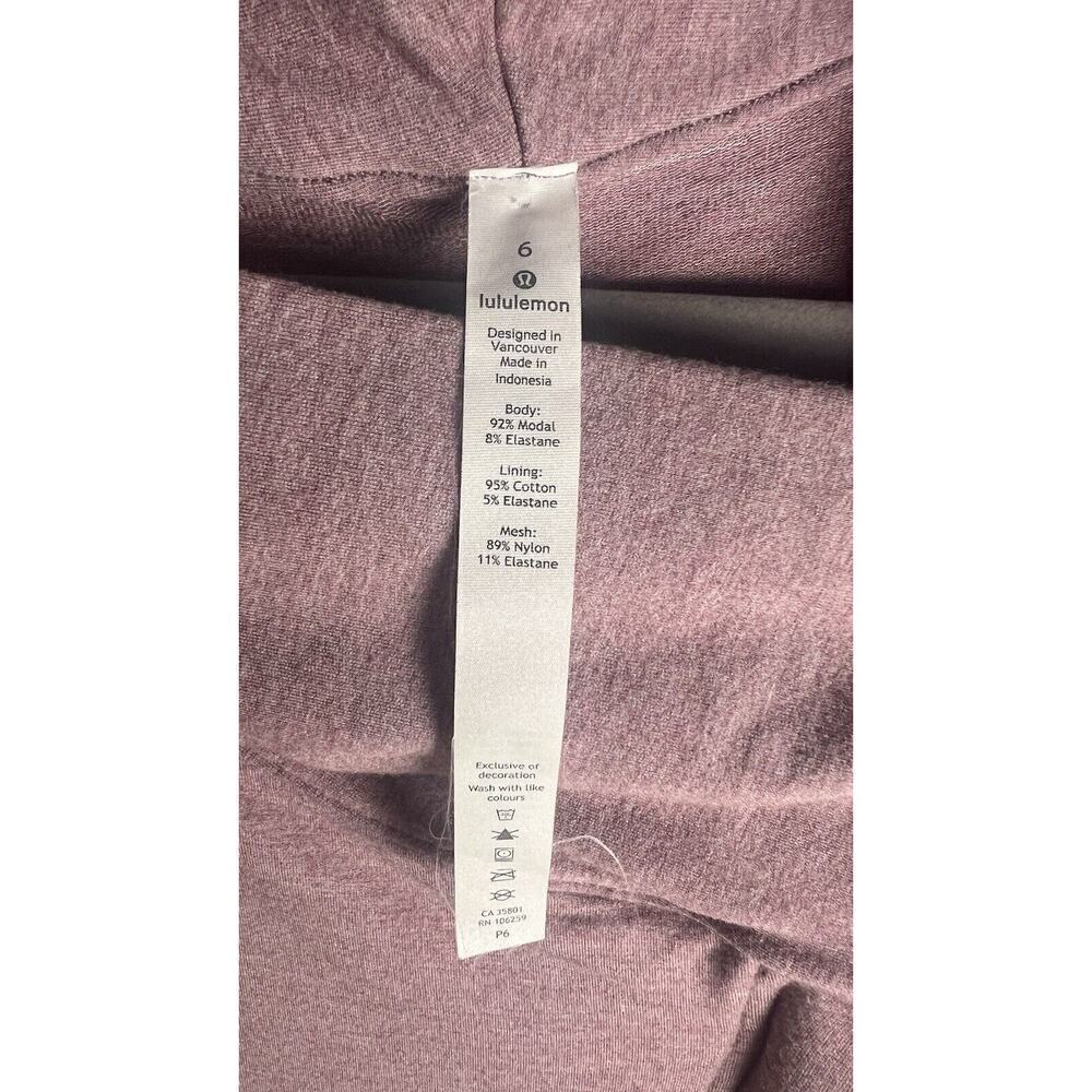Lululemon Coast Easy Wrap Women’s Size 6 Heather Misty Merlot Cowl Neck Modal - Picture 7 of 12